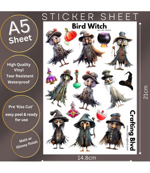 Bird Witch Stickers