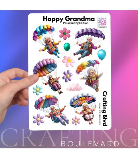 Happy Grandma Cooking Stickers