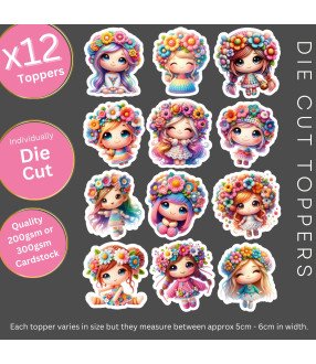 Cute Crochet Girls #1 Die Cut Toppers