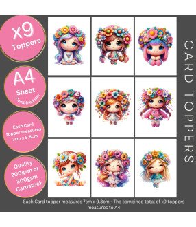 Cute Crochet Girls #1 Card Toppers