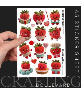 Cute Strawberry #2 Crochet Stickers