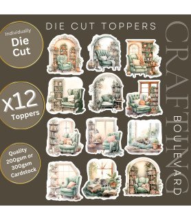 Reading Nook Stickers, Die Cut or Card Toppers