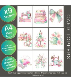Pastel Floral Sewing Card Toppers