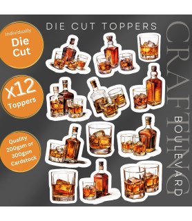 Whiskey on the Rocks Die Cut Toppers