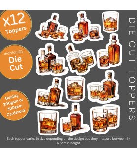 Whiskey on the Rocks Die Cut Toppers
