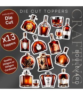 Cognac Bottles Die Cut Toppers