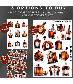 Cognac Bottles Card Toppers