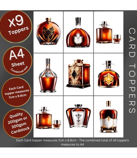 Cognac Bottles Card Toppers Cognac Bottles Card Toppers