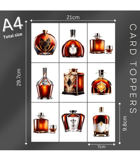 Cognac Bottles Card Toppers Cognac Bottles Card Toppers