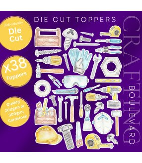 Construction Tools Stickers or Die Cut Toppers