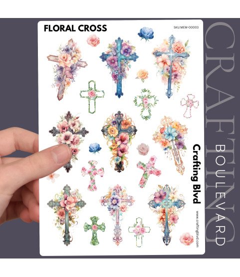 Floral Cross Stickers