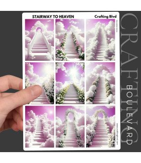 Stairway to Heaven Pink Stickers or Card Toppers