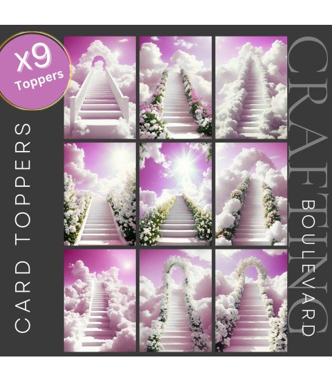 Stairway to Heaven Pink Card Toppers