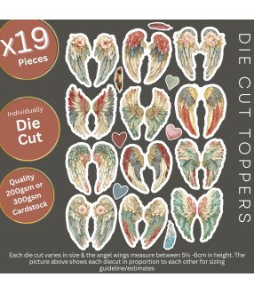Vintage Angel Wings #1 Die Cut Toppers