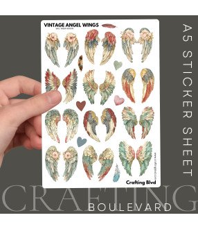 Vintage Angel Wings #1 Stickers
