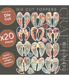 Vintage Angel Wings #2 Die Cut Toppers