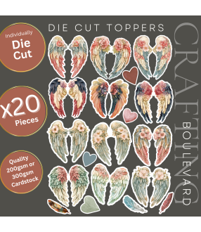 Vintage Angel Wings #2 Stickers, Die Cut or Card Toppers