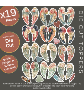 Vintage Angel Wings #2 Die Cut Toppers