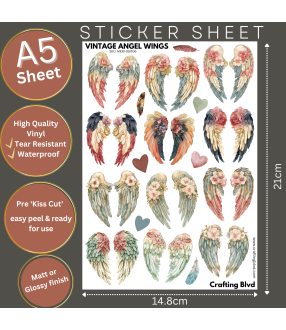 Vintage Angel Wings #2 Stickers