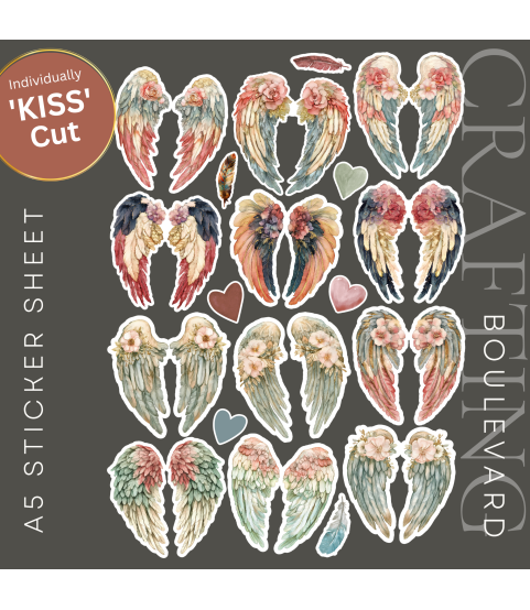 Vintage Angel Wings #2 Stickers