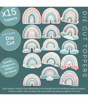 Boho Rainbows #3 Die Cut Toppers