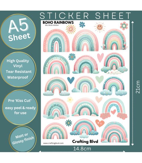 Boho Rainbows #3 Stickers