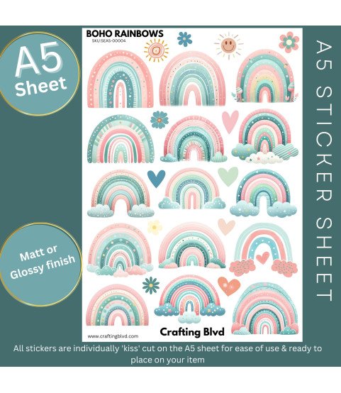 Boho Rainbows #3 Stickers