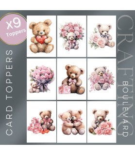 Valentine Teddy Card Toppers