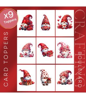 Valentine Gnomes Card Toppers