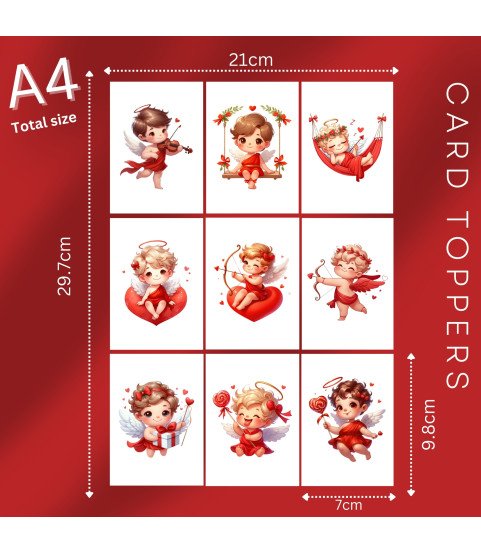Cupid Valentine Card Toppers