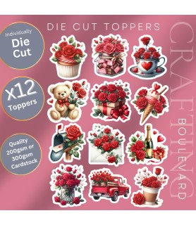 Sweet Roses Valentine Die Cut Toppers
