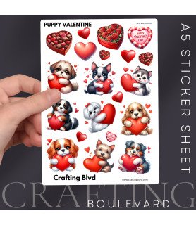 Puppy Valentine Stickers