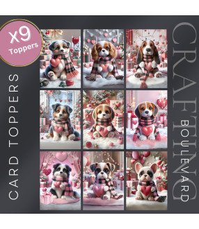 Valentine Puppy Love #1 Card Toppers