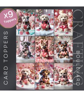 Valentine Puppy Love #2 Card Toppers