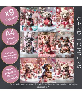 Valentine Puppy Love #2 Card Toppers
