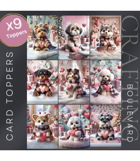 Valentine Puppy Love #3 Card Toppers