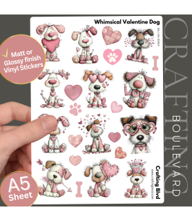 Whimsical Valentine Dog Stickers
