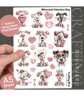 Whimsical Valentine Dog Stickers