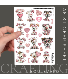Whimsical Valentine Dog Stickers