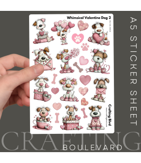 Whimsical Valentine #2 Dog Stickers