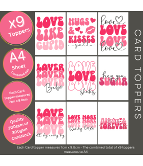 Retro Valentine #2 Card Toppers