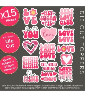 Retro Valentine Die Cut Toppers