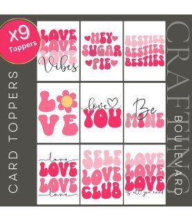 Retro Valentine Card Toppers