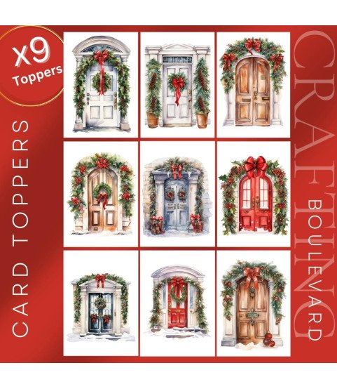 Christmas Doors Collection 2 Stickers, Die Cut or Card Toppers