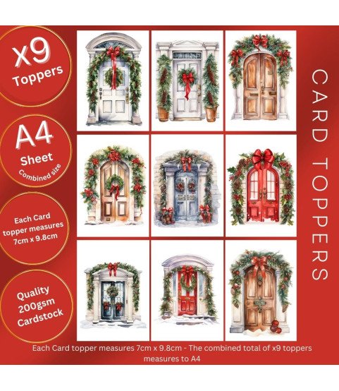 Christmas Doors Collection 2 Stickers, Die Cut or Card Toppers