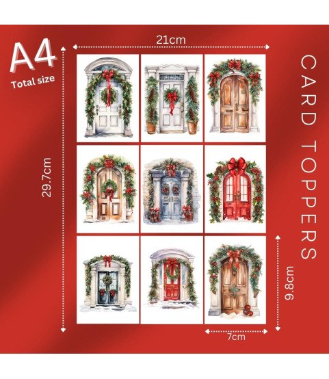 Christmas Doors Collection 2 Stickers, Die Cut or Card Toppers