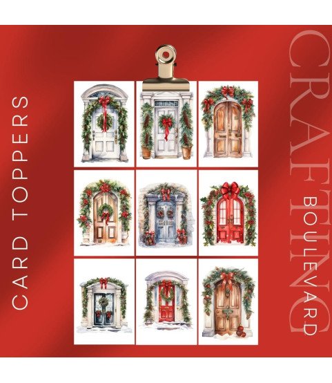 Christmas Doors Collection 2 Stickers, Die Cut or Card Toppers