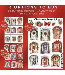 Christmas Doors Collection 2 Stickers, Die Cut or Card Toppers