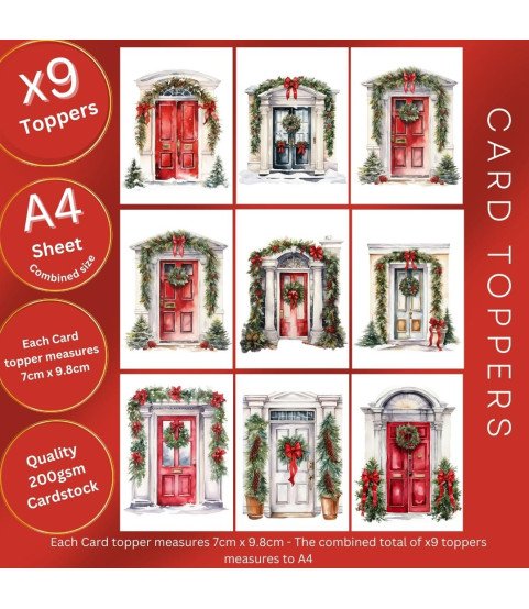Christmas Doors Collection 3 Stickers, Die Cut or Card Toppers