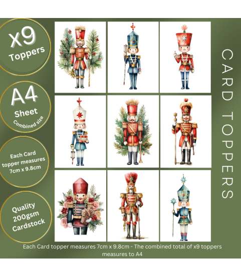 Christmas Nutcrackers Stickers, Die Cut or Card Toppers